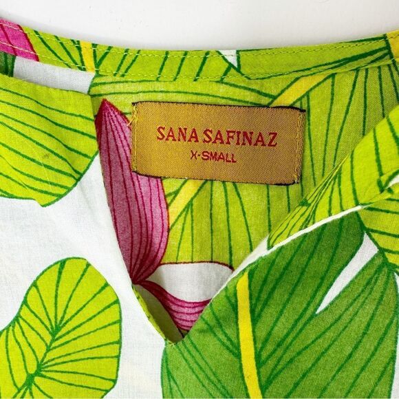 Sana Safinaz Lightweight Cotton‎ Colorful Tropical Pattern Tunic Kurti Sz XS - Picture 5 of 10